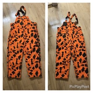 Trail Stalker hunting Blaze orange camo zippered bib overalls